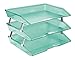 Acrimet Facility 3 Tier Letter Tray, Side Load, Letter Size/A4, Desktop File Organizer, Plastic (Clear Green Color)