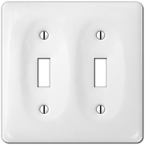 Style Selections Ceramic 2-Gang White Toggle Wall Plate