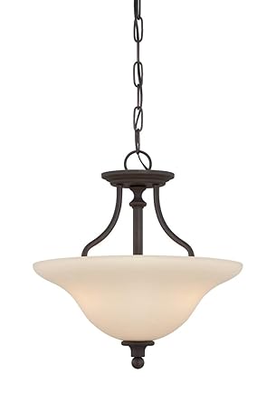 Semi Flush 3 Light Fixtures With Gothic Bronze Finish Steel