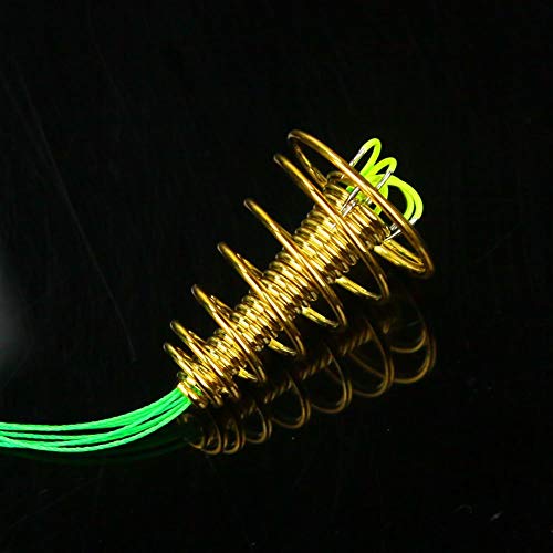 Easyinsmile Barbed Fishing Hooks Set with Spring Bait Traps for Freshwater/Saltwater and All Kinds of Fishing Rods Fishing Bait Trap Cage Feeder Basket Holder Lure Fish (9#) - Thumbnail 4