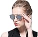 GAMT Fashion Metal Aviator Eyewear Flat Reflective Mirror Cateye Polarized Sunglasses (Rose Gold, 48)