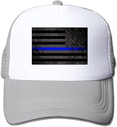 Chion Unisex Mesh Hat Blue Line USA Flag Baseball Caps Grid Hat Adjustable Trucker Cap Headwear Bandanas