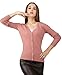 MIUK 2017 New Women's 100% Cashmere Cardigan Long Sleeve V Neck Cables Sweater