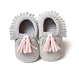 Voberry Infant Toddlers Baby Boys Girls Soft Soled Tassel Crib Shoes PU Moccasins (0~6 Month, Grey)