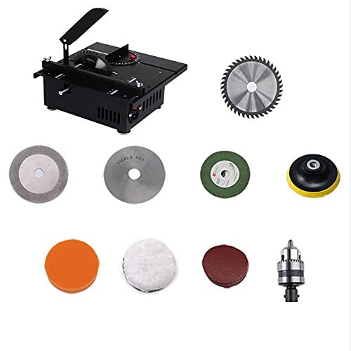 ZHJIUXING HO Tischkreissäge Mini, Schutzhaube Kreissäge Kraftvoll Tischschleiffunktion Leicht Zu Tragen Winkelschnitt… – Bild 3
