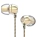 Earbuds In-Ear Headphones Metal Sound Cell Phone Headset Earphones with Mic & Stereo Bass for iPhone 6S Plus 6 5S, iPod, iPad, Samsung S6 Note 5, HTC, LG G4 G3, Android Smartphones, MP3 Players (Gold)