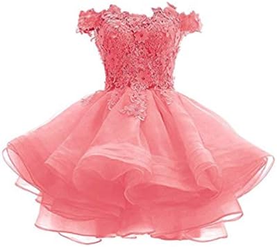 ANGELA Women's Off The Shoulder Organza Short Prom Homecoming Dresses