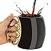 Brass Knuckle Coffee Mug,Cool Coffee Mugs Creative Ceramic Black Fist Cup with Golden Handle