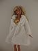 Stunning Short White Fur Coat and Gold Sequined Mini Dress Made to Fit Barbie Doll