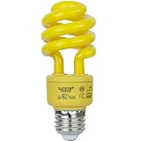 Sunlite SM13/Y 13-watt Spiral Energy Saving Compact Fluorescent CFL Light Bulb (40-Watt Incandescent Equivalent), Medium Base, Yellow (Bug Light)