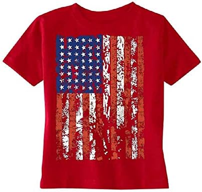 Distressed American Flag Toddler T-Shirt Vintage USA Flag 4th of July Kids