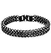 LOYALLOOK 12MM Wide Double-row Curb Chain Bracelet for Men Women Stainless Steel High Polished Black Link Chain ,8.5 Inches