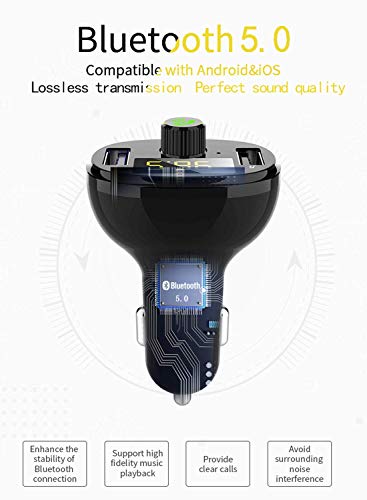 Bluetooth FM Transmitter,Bluetooth Car Kit, 5V 3.1A Dual USB Ports Charger, Hands-Free Calling, U-Disk MP3 Player(AZWang-BT23) - Thumbnail 3