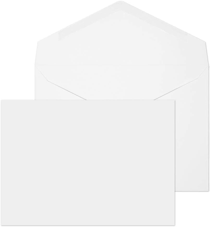 500 x C5 White Banker Invitation Gummed Envelopes for A5 Greeting Cards 100gsm 229mm x 162mm