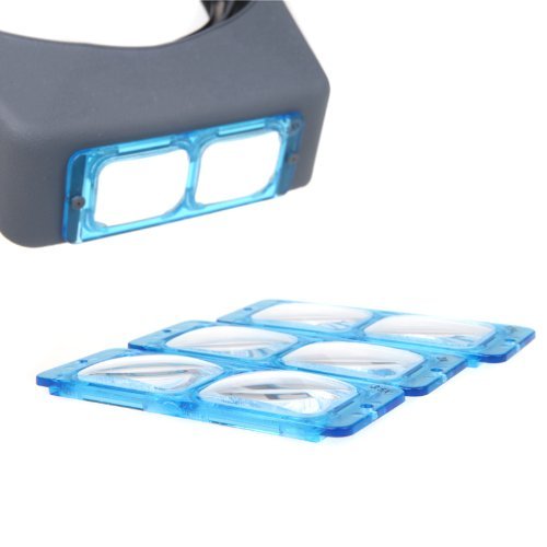 SKYZONAL Headband Magnifier Jewelry Visor Opitcal Glass Binocular Magnifier With Lens -1.5X 2X 2.5X 3.5x Magnification, 4" Focal Length