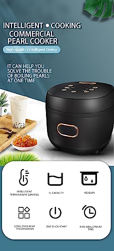 okicook Boba Cooker Commercial Boba Pot 5L Automatic Pearl Tapioca Cooker for Boba Tea & Bubble Tea & Milk Tea Touchscreen 110V
