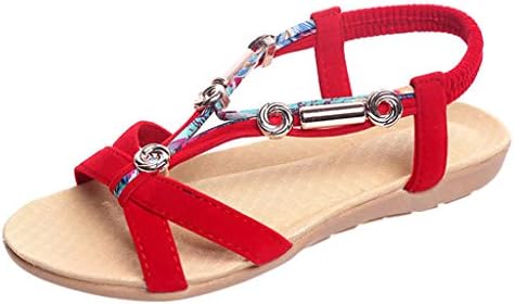 XLnuln Women Olowahu Flip-Flop Sandals Elastic Belt Shoes Fashion Shoes Bohemian Roman Sandals Outdoor Sport Slippers