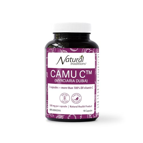 Organic Traditions Camu Camu Capsules, Whole Food Vitamin C From Camu Camu Berry Powder, Plant Based Non GMO Superfruit, Supplement For Daily Wellness, Natural Source Of Antioxidants, 90 Capsules