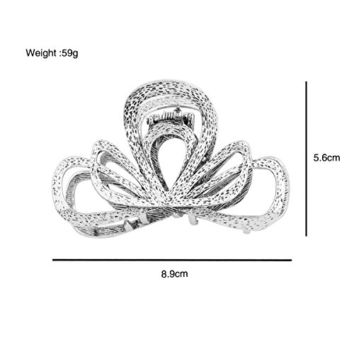 IPINK Women's Vintage Metal Claw Hair Clip Antique Silver,Champagne (003) - Thumbnail 2