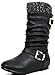 Dream Pairs KLOUCH New Girl's Fashion Cute Knit Sweater Top Buckles Winter Faux Fur Casual Kids Boots