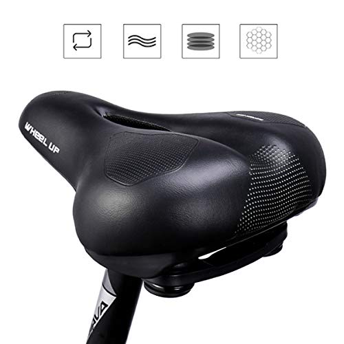 Leyeet Wide Big Bum Bike Bicycle Cycling High Elasticity Foam Filled Comfort Seat Saddle Safty MTB Bike Accessories Built in Shock Absorption Ball