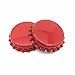 IGOGO 100 PCS Crown Bottle Caps Double Both Sided Colors Craft Linerless 2 sided Red