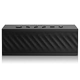 HUSSAR Bluetooth Speakers, 16W Portable Wireless Speaker, Premium Sound with Enhanced Bass and Selectable Sound Effects, IPX5 Waterproof, Built-in Mic with Siri, Black