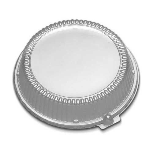 D and W Fine Pack Clear Plastic Round Plate Dome Lid Only, 9 inch - 200 per case.