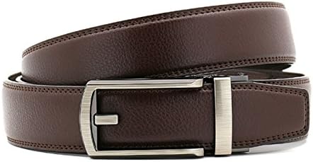 Men's Leather Ratchet Belt with Automatic Click Buckle Comfort Belts for Men (style-5)