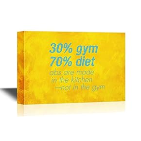 Canvas Wall Art - 30% Gym 70% Diet - Gallery Wrap Modern Home Art | Ready to Hang - 12x18 inches