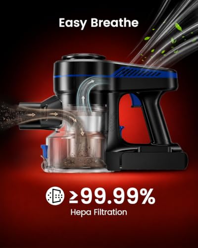 NADALY Cordless Vacuum Cleaner, 580W 50KPa Self-Standing Stick Vacuum with 65-Min Runtime, Anti-Tangle Brush, 1.8L Large Dust Cup, Lightweight Vacuum Cleaners for Home Hardwood Floor Carpet Pet Hair