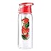 asobu Fruit Flavor Infuser Water Bottle, 20 Ounce - Red