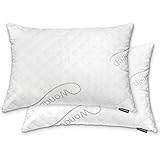 WonderSleep Premium Adjustable Loft [Queen Size 2-Pack] - Shredded Hypoallergenic Memory Foam for Home & Hotel Collection + Washable Removable Cooling Bamboo Derived Rayon Cover - 2 Pack Queen