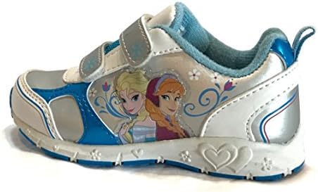 Disney Frozen! Little Girl / Toddler Sneakers - Tennis Shoes - Canvas Slip-Ons - Disney Frozen (5, White,Silver, Bright Blue, Velcro Sneaker)