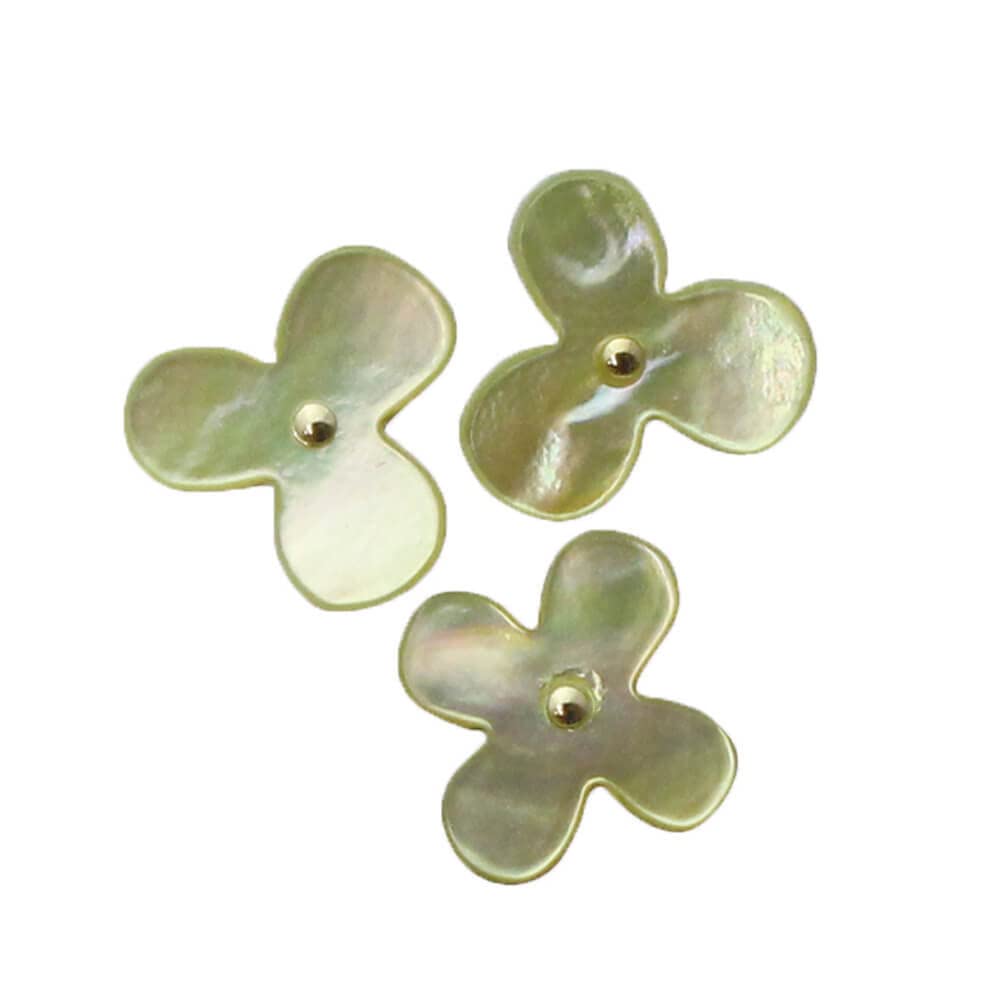 Cohana Flower push pins of oyster shell yellow - 1x3pcs