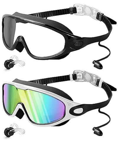 thumbnail image 2 of Goggles Swimming Adult Swim-Goggles: Wide View With UV400 Protection Anti Fog No Leak For Men And Women 3 Pack Yvan 2 of 11