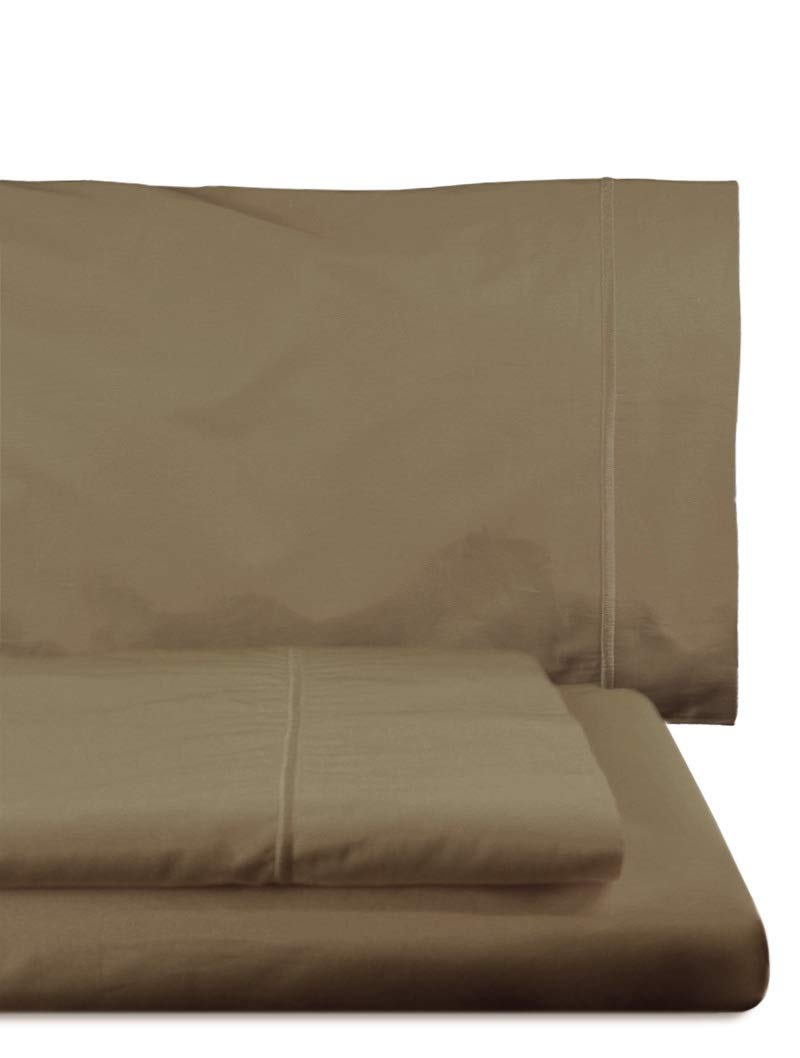 Lasa Royal - Bed sheet set with flat sheet, 280 x 285 cm, fitted sheet, 280 x 280 cm, 2 pillow case, 45 x 110 cm, chocolate color