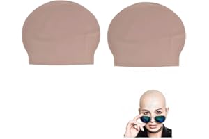 Guoguiming 2 Pcs Stretchy Latex Bald Caps, Fake Head Unisex Halloween Makeup Costume Accessory For Cosplay, Part