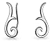 Minimalist Geometric Tribal Scroll Ear Pin Crawlers Climbers Earrings For Women For Teen .925 Sterling Silver