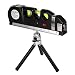 Qooltek Laser Level Line Laser Measure +8ft Tape Ruler Adjusted Standard and Metric Rulers with Metal Tripod Stand(Black) primary