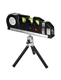 Qooltek   Nivel láser multiusos + regla de cinta ajustable estándar y métrica con trípode