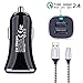 Android Car Charger, Micro Charging Block Heavy Duty Micro USB Cable Fast Charging Cords Compatible for Samsung Galaxy S7 S6 Edge A6 J8 J5, LG V10 G4 G3 K30 K20 Plus, Motorola Moto E4/E5/G4 Play Plus