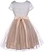 Flower Girl Dress Two-Tone Lace See Through Cap Sleeve