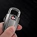 VVAY Electric Coil Kechain Keyring Lighter USB Rechargeable, Windproof Wind Resistant Proof Flameless Fireless Electrical Electronic Key Chain Ring Tungsten Lighter, Man’s Gift, Metall (Black)