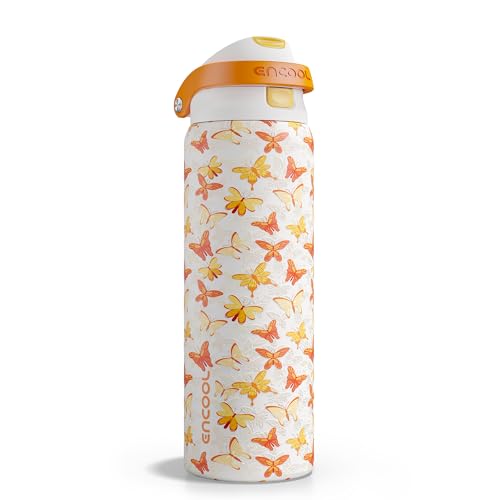 ENCOOL Leakproof Insulated Water Bottle with Straw