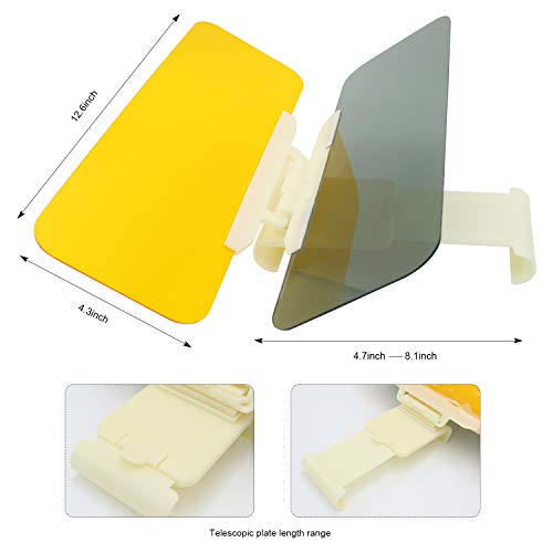 Car Anti-Glare Windshield Sun Visor Extender 2 in 1 - Day and Night Driving Visor for Protects Against UV rays Headlights Tailgates Reduces Eye Strain (Anti-glare visor)