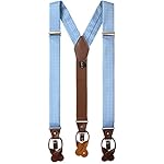 Jacob Alexander Men’s Polka Dot Y-Back Suspenders Braces Convertible Leather Ends and Clips www.denim.fit