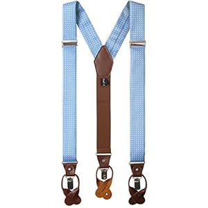 Jacob Alexander Men’s Polka Dot Y-Back Suspenders Braces Convertible Leather Ends and Clips www.denim.fit 2