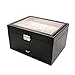 CO-Z Black Leather Display Box Jewelry Box Lockable Watch Case (20 Compartments, Watch Jewelry Display)