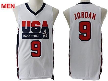 Mens Basketball Jersey - Dream Team Michael Jordan #9 White Bulls Jersey XXL